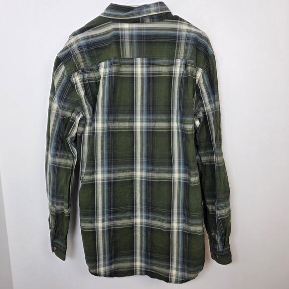 Carhartt Green White Long Sleeve Button Up Relaxed Fit Shirt Size Large Tall - Picture 6 of 7
